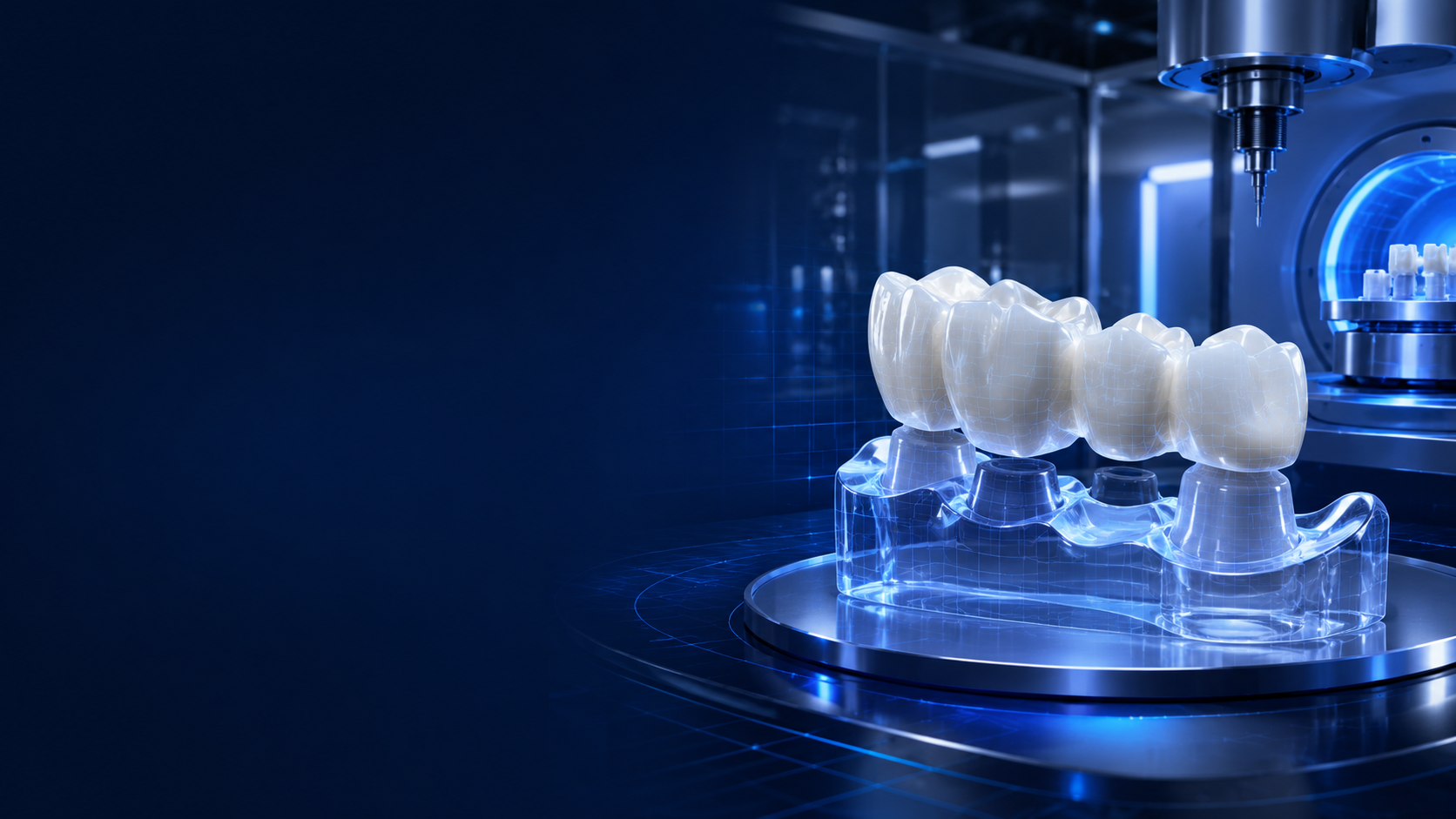 Blue-toned visual of a digital dental collaboration workflow